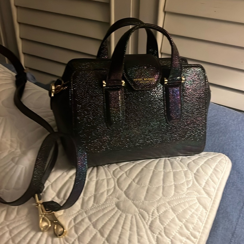Henri Bendel petrol pebble bag with strap